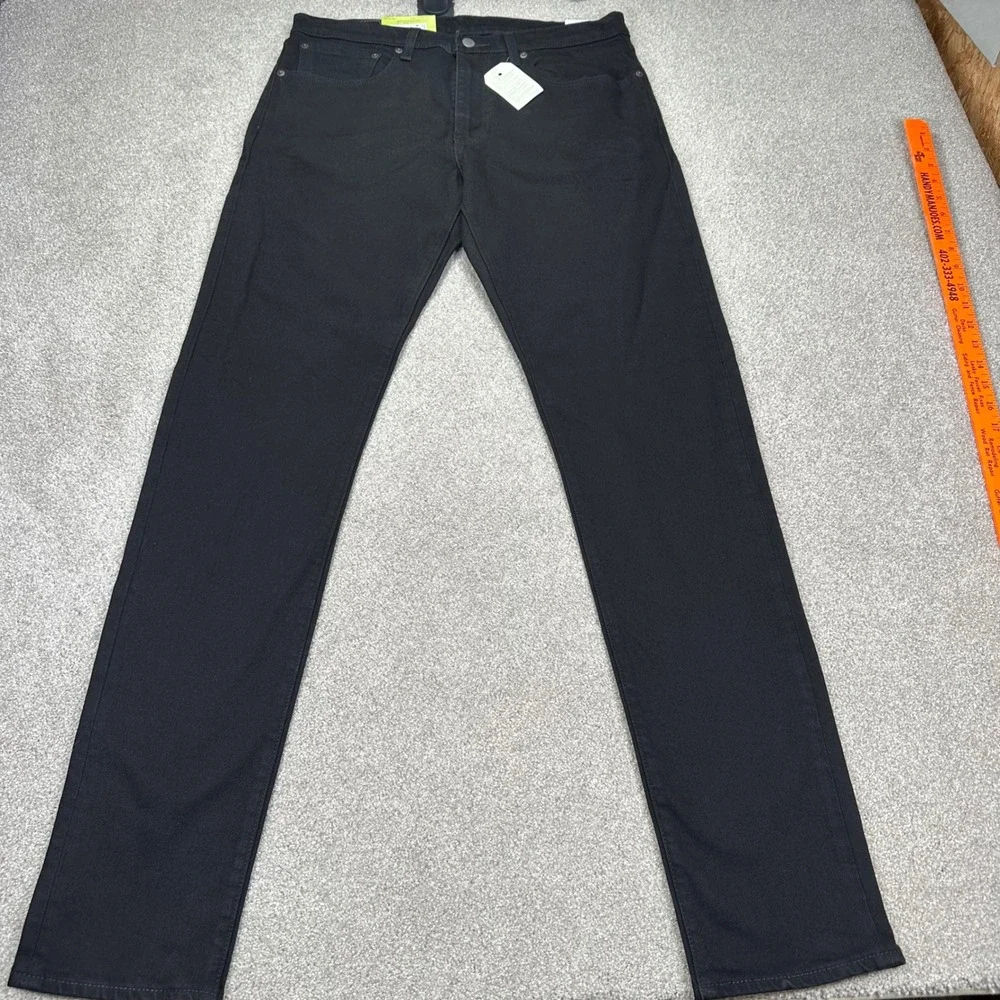New Levis Mens 34x36 512 Slim Taper Jeans Black Flex Eco Performance